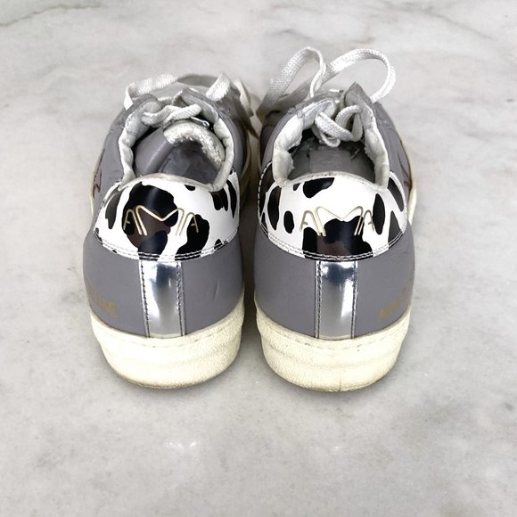 Ama Brand sneakers, handmade Italian leather sneakers (size 37) grey white - Picture 3 of 6